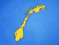 Norvège sur la carte